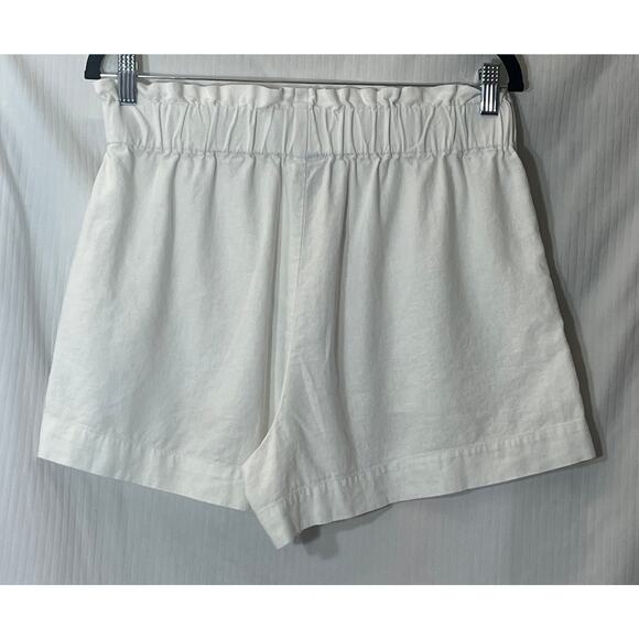 A New Day Cream Loose Fit Casual Slash Pocket High Rise Paperbag Shorts Size M - Picture 2 of 7